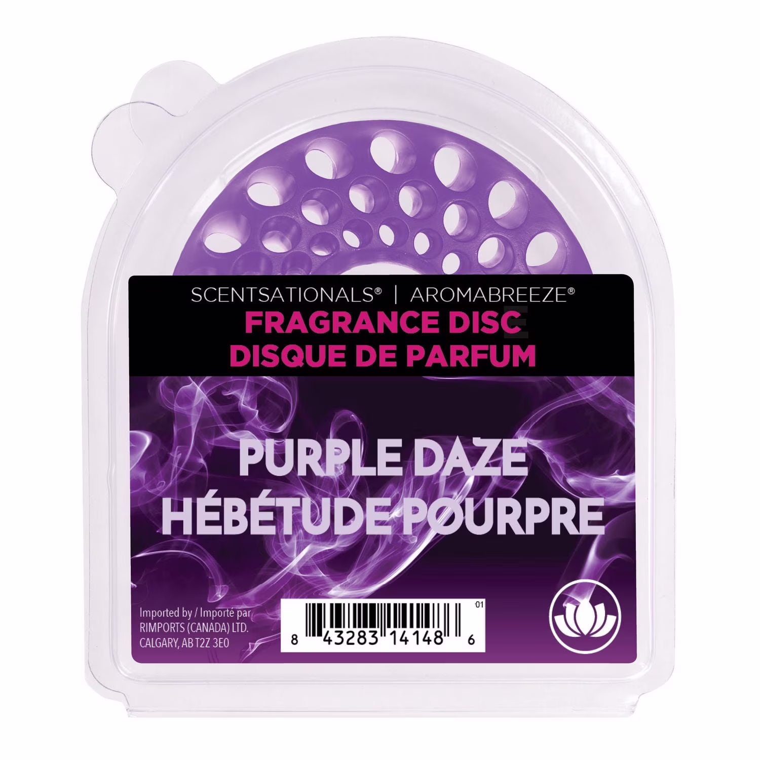 Disque de parfum aromabreeze scentsationals - hébétude pourpre disc de parfum
