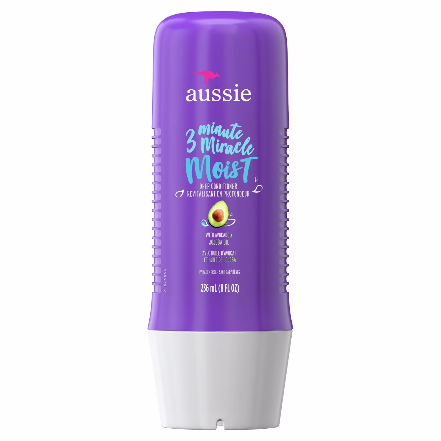 Réparation des cheveux secs aussie miracle moist 3 minute miracle. sans parabènes. avec avocat