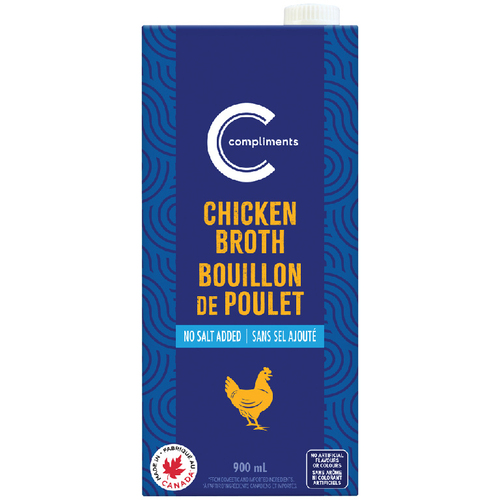 Compliments Équilibre Bouillon de poulet sans sel ajouté 900 ml