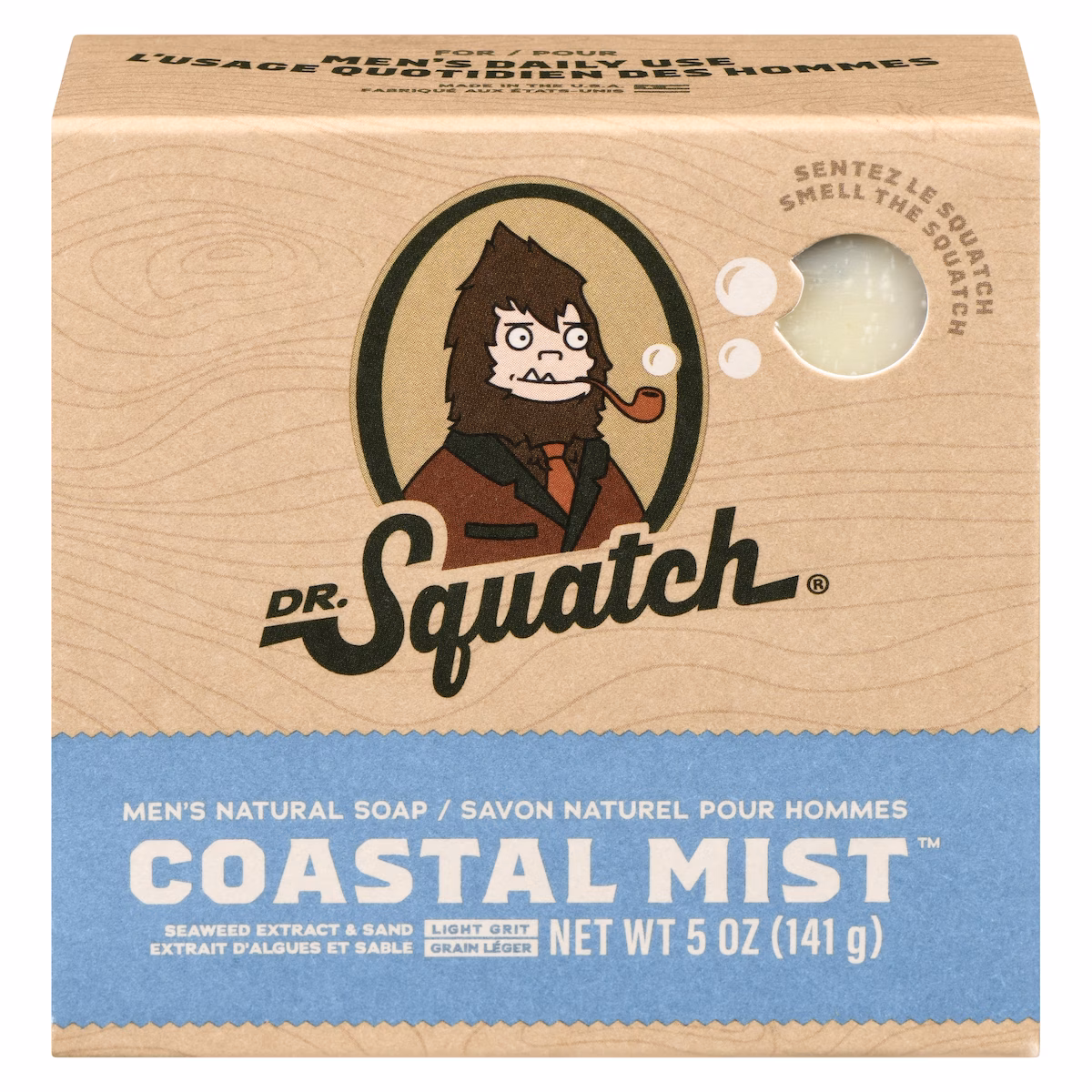 Savon naturel pour hommes coastal mist extrait d'algues et sable grain léger