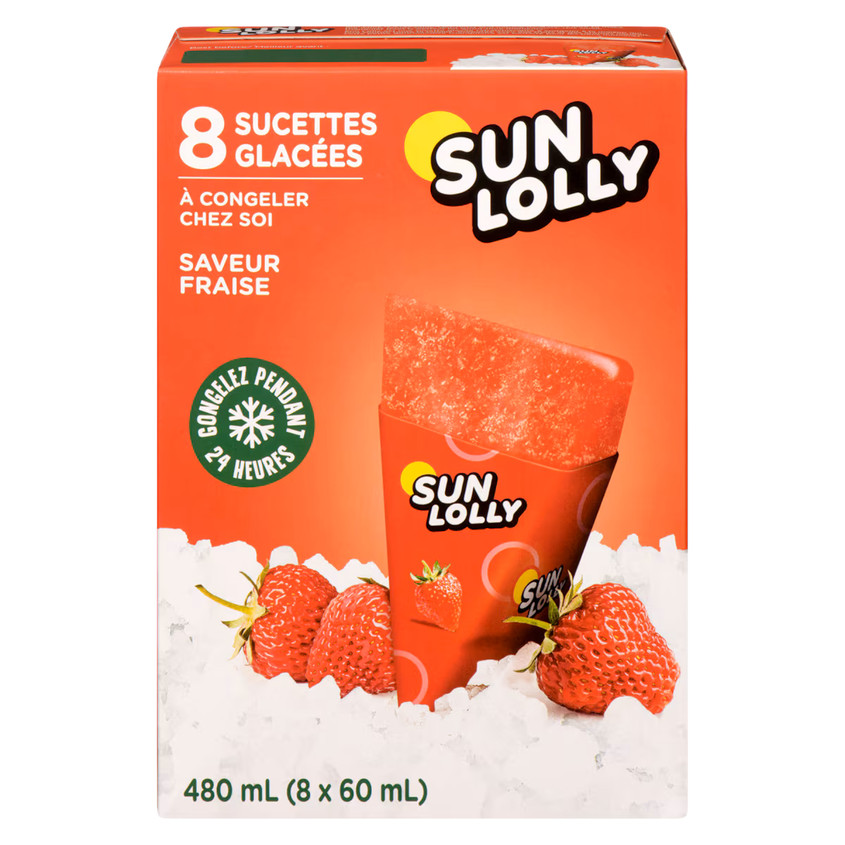 Sucettes glacées saveur fraise