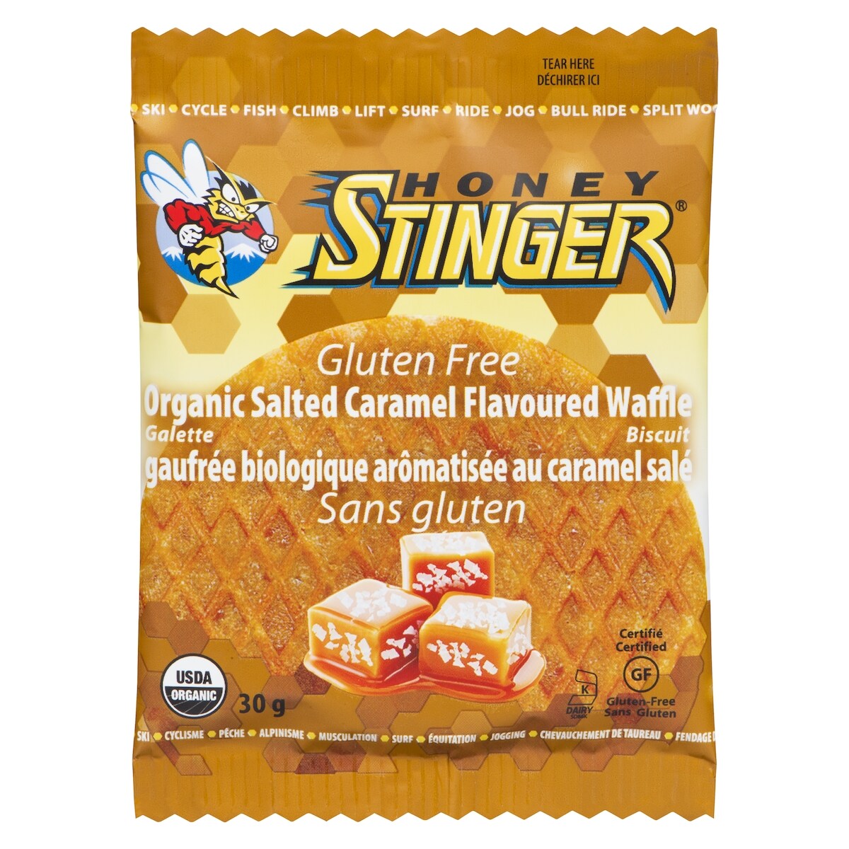 Galette gaufrée biologique arômatisée au caramel salé
