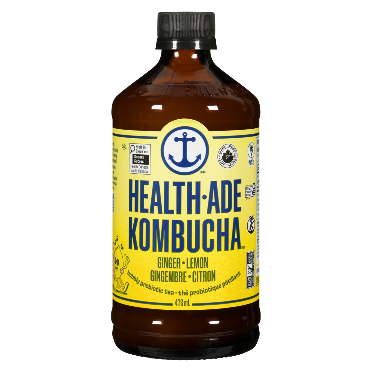 Kombucha thé probiotique pétillant gingembre citron