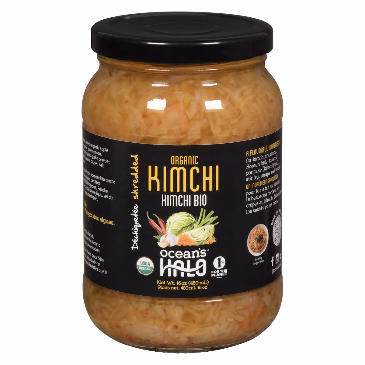 Kimchi bio déchiquetée
