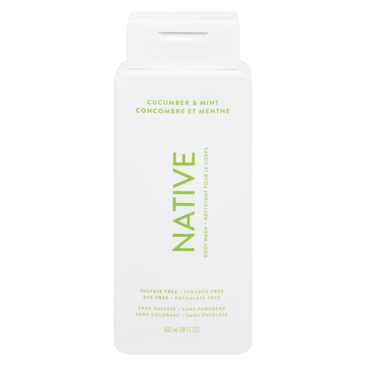 Nettoyant pour le corps concombre et menthe sans sulfate, sans parabènes