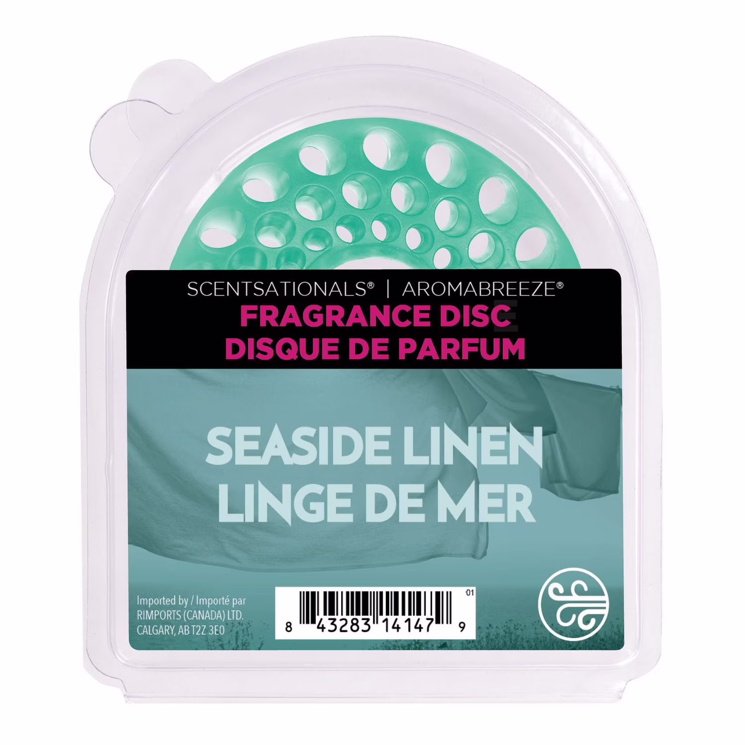 Disque de parfum aromabreeze scentsationals - linge de mer disc de parfum