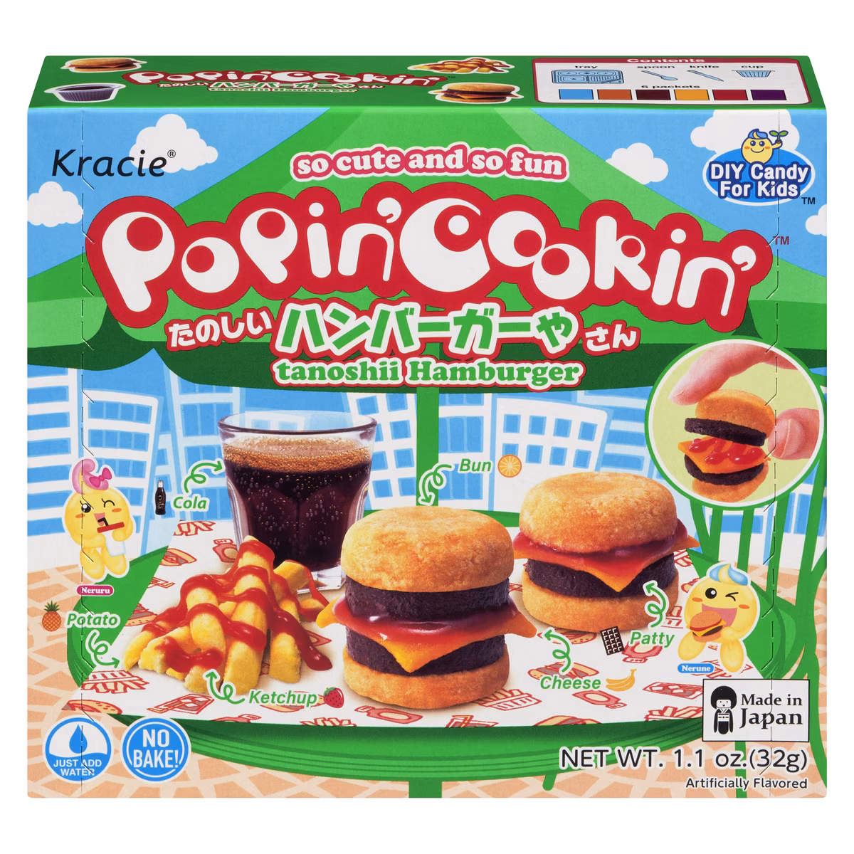 Popin' cookin' diy candy for kids tanoshii hamburger