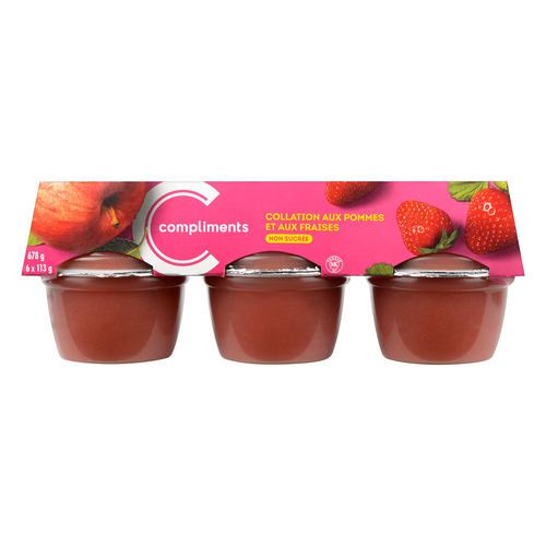 Compliments Collation aux pommes et aux fraises non sucrée 6 x 113 g