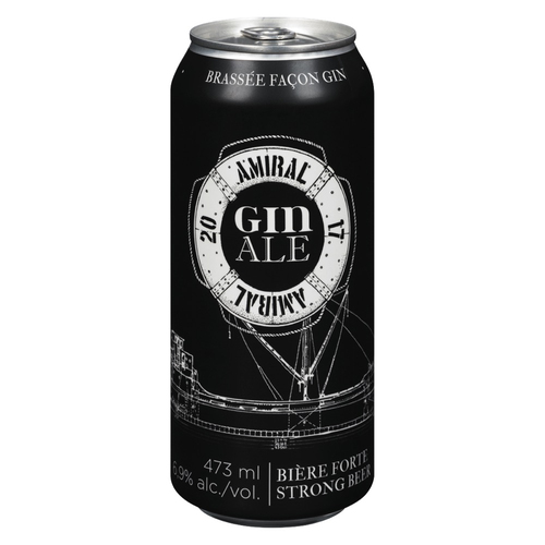 Brasserie Bière Amirale Gin Ale forte 6.9% d'alcool 473 ml