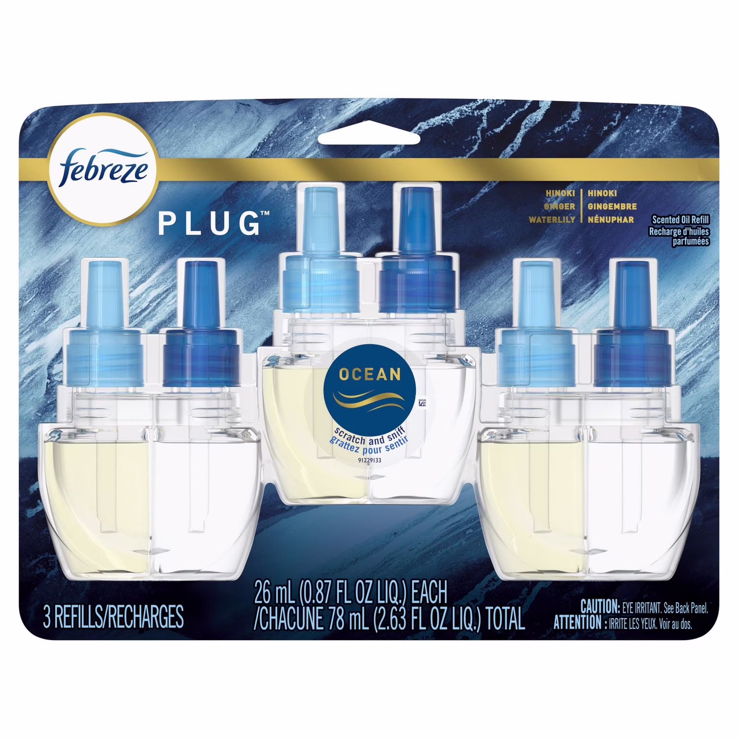 Recharges dhuile pour assainisseur dair éliminateur dodeurs febreze origins plug fade defy. ocean (3) recharges dhuile de