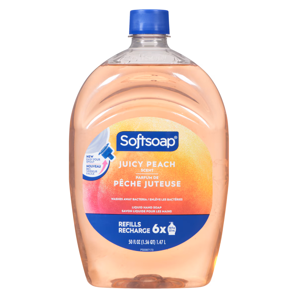 Savon liquide pour les mains parfum de pêche juteuse recharge