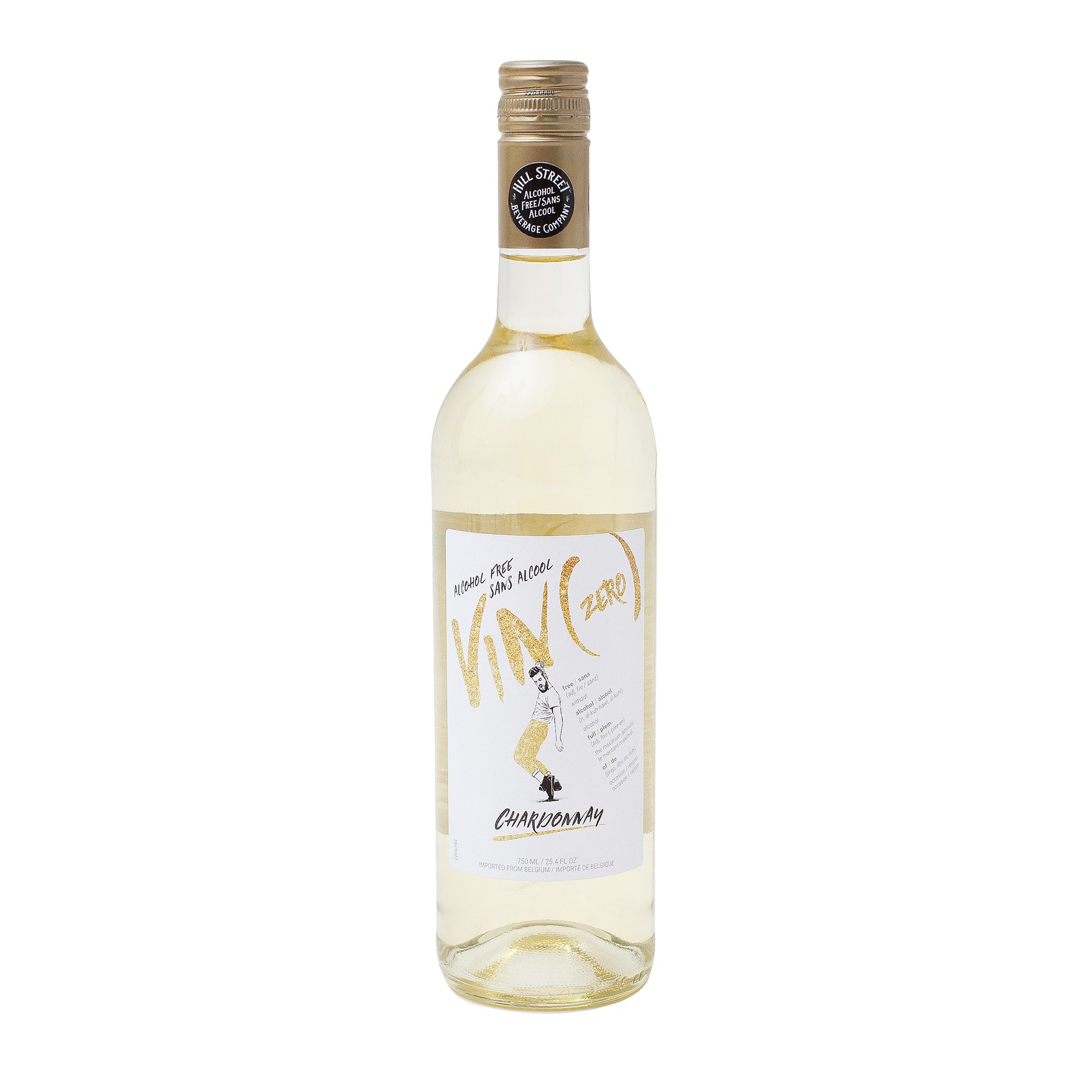 Hill Street Boisson au vin blanc Chardonnay sans alcool 750 ml (bouteille)