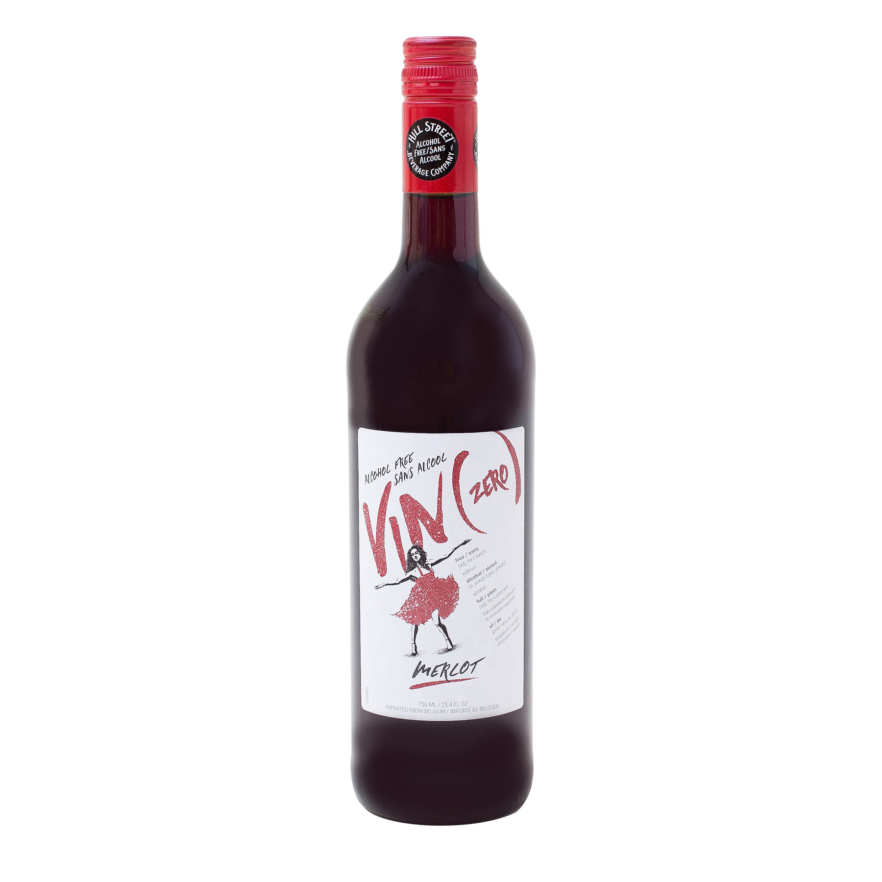 Hill Street Boisson au vin rouge Merlot sans alcool 750 ml (bouteille)