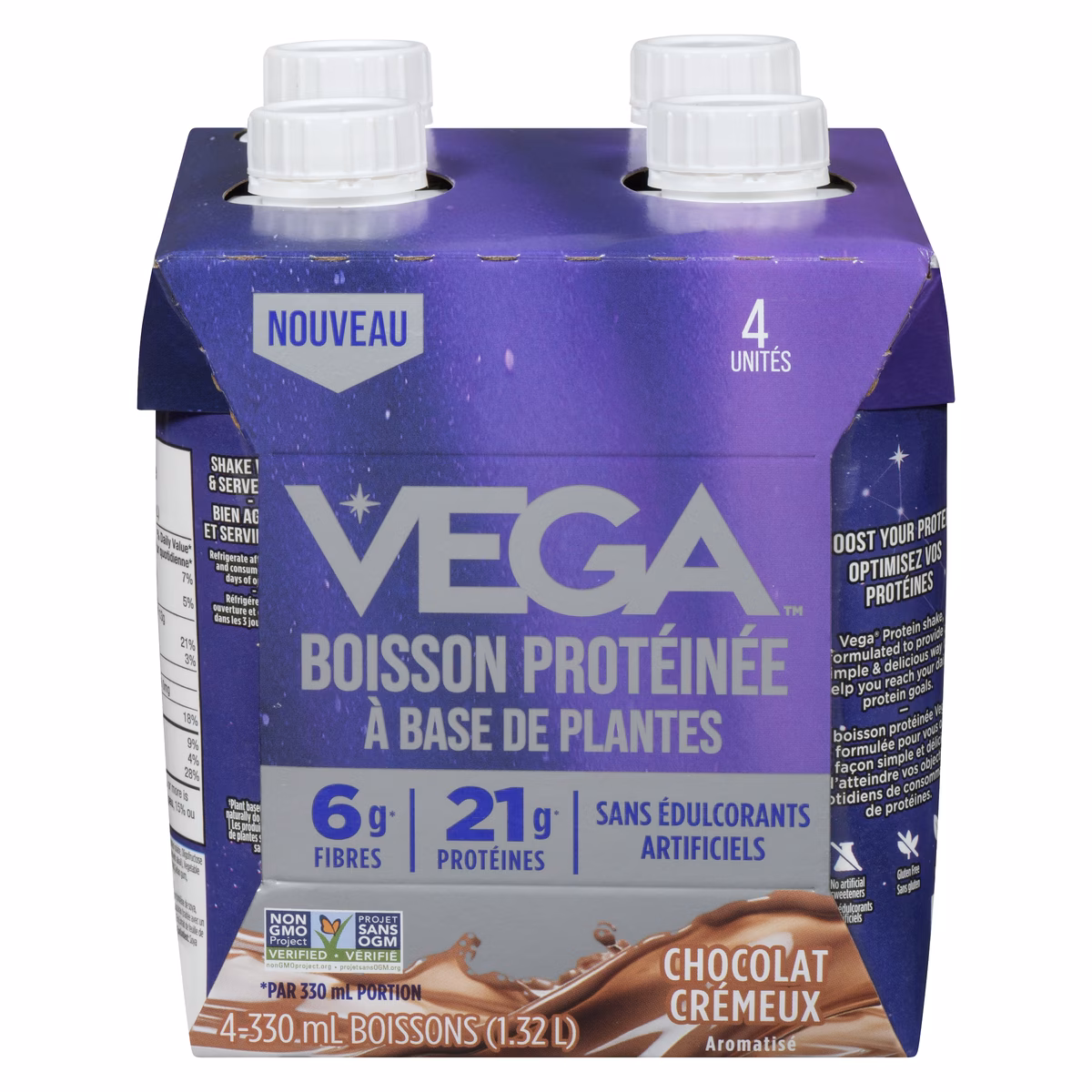 Boisson protéinée à base de plantes chocolat crémeux aromatisé