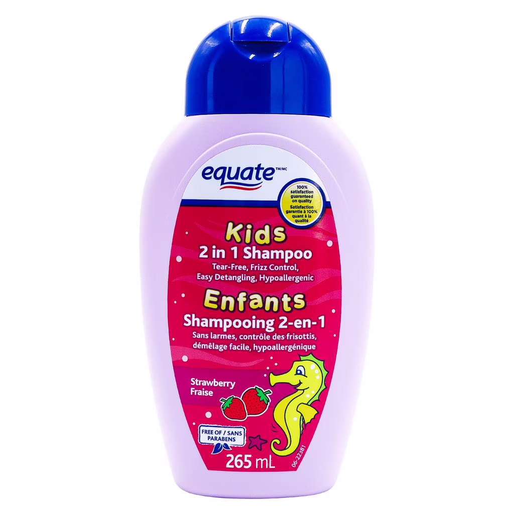 Equate kids 2 en 1 shampooing aux fraises et revitalisant.