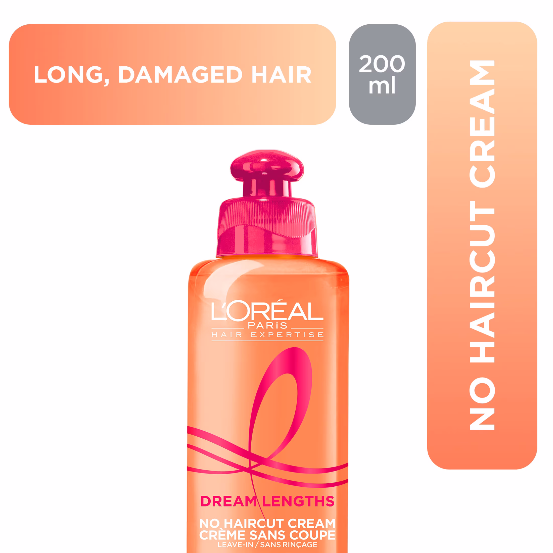 L'oréal paris dream lengths no haircut cream. revitalisant sans rinçage renforce et scelle les pointes fourchues