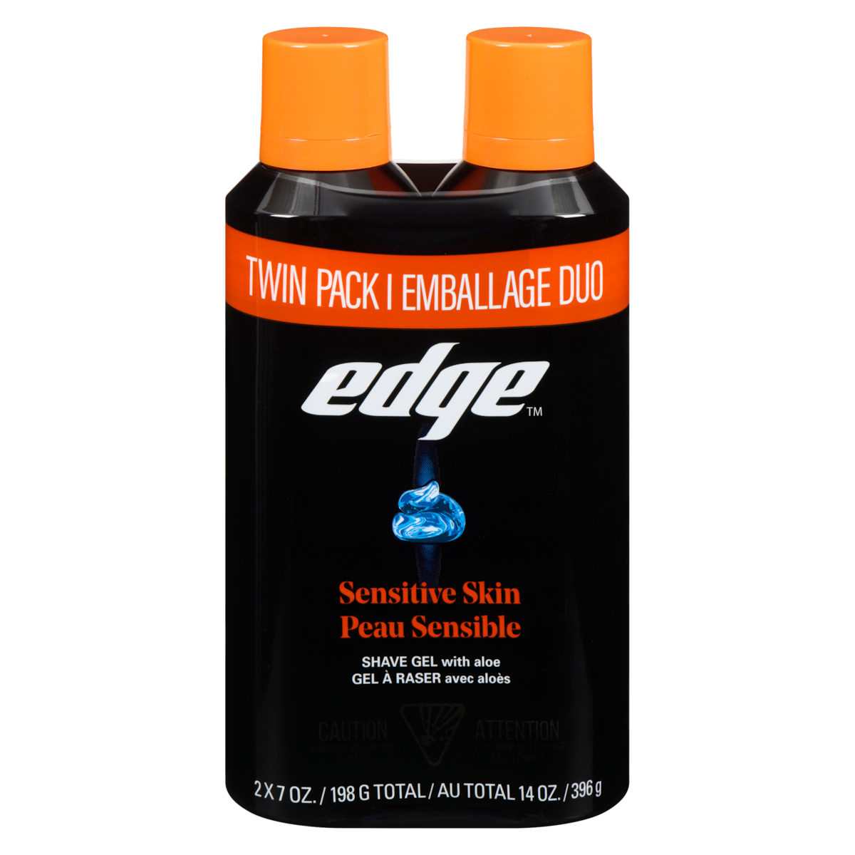 Gel à raser avec aloès peau sensible emballage duo