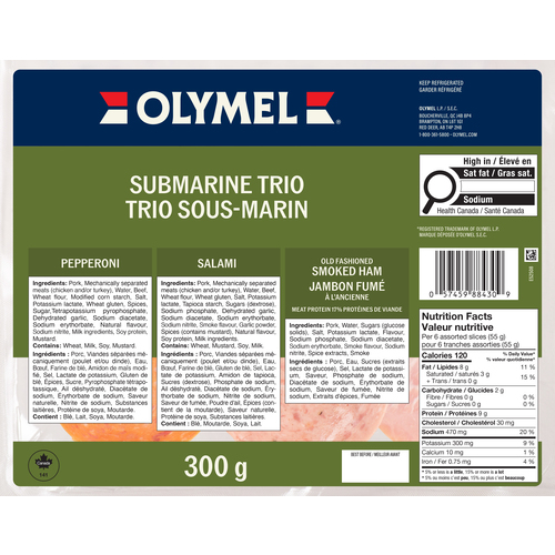 Olymel Trio Sous-Marin Charcuterie 300 g