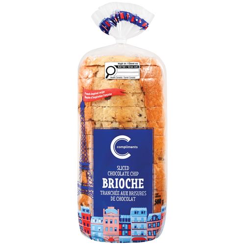 Compliments Miche briochée aux pépites de chocolat tranchée 500 g (congelée)