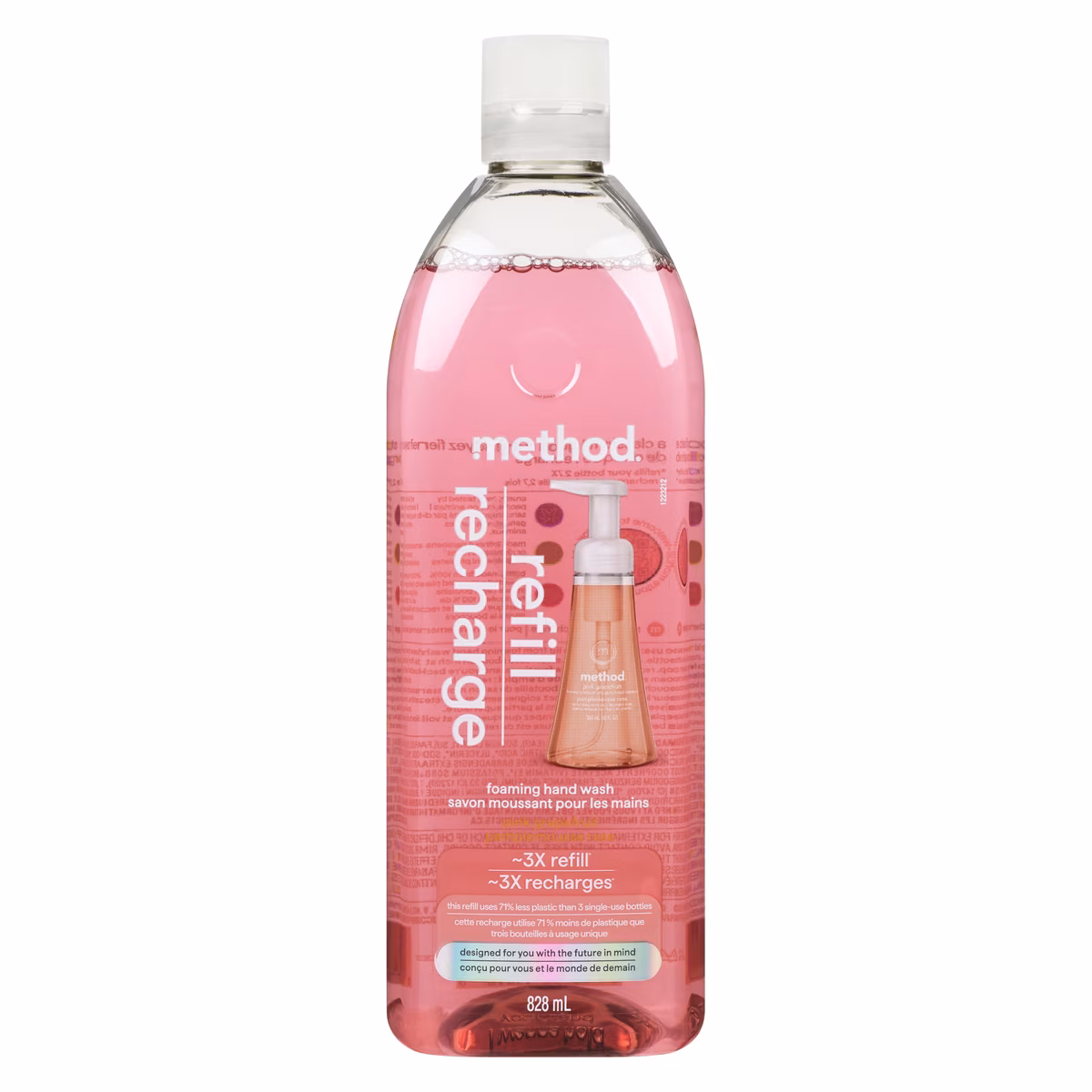 Savon moussant pour les mains recharge pamplemousse rose