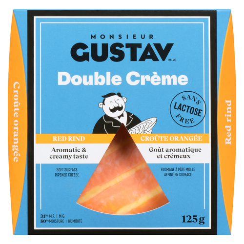 Monsieur Gustav Fromage Double Crème croûte orangée 125 g