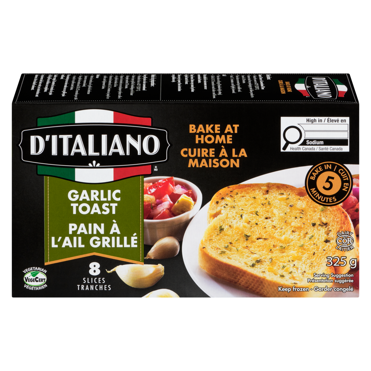 Pain à l'ail grillé cuire à la maison, 8 tranches
