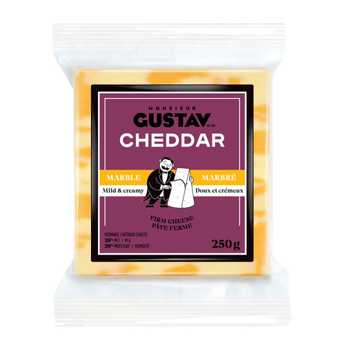 Monsieur Gustav Fromage cheddar doux marbré 250 g