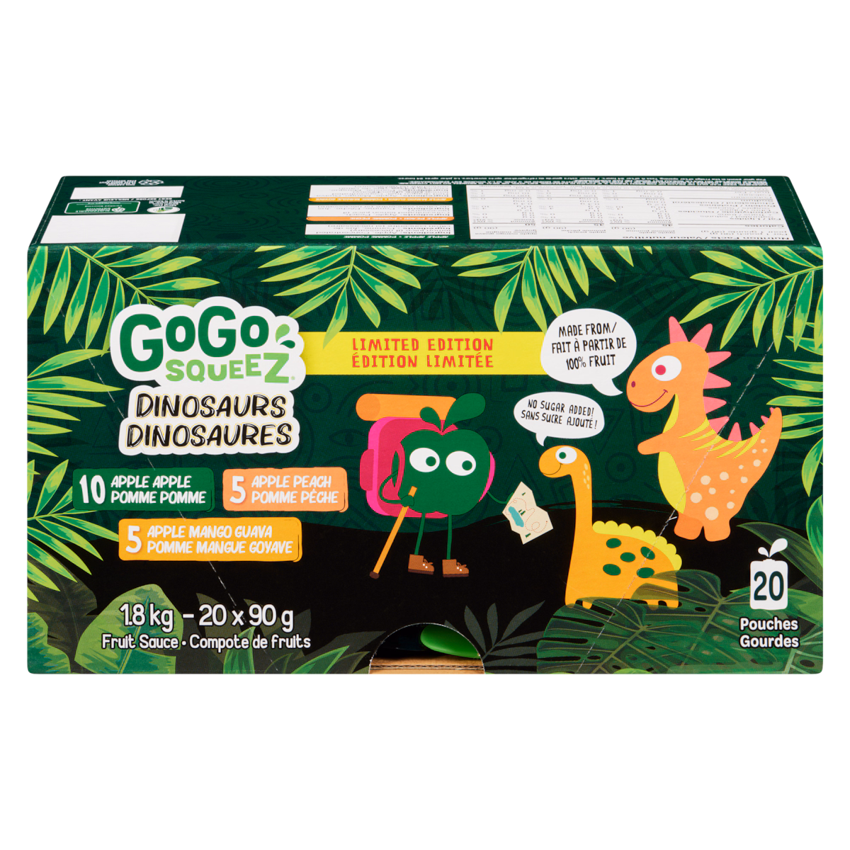 Compote de fruits dinosaures édition limitée
