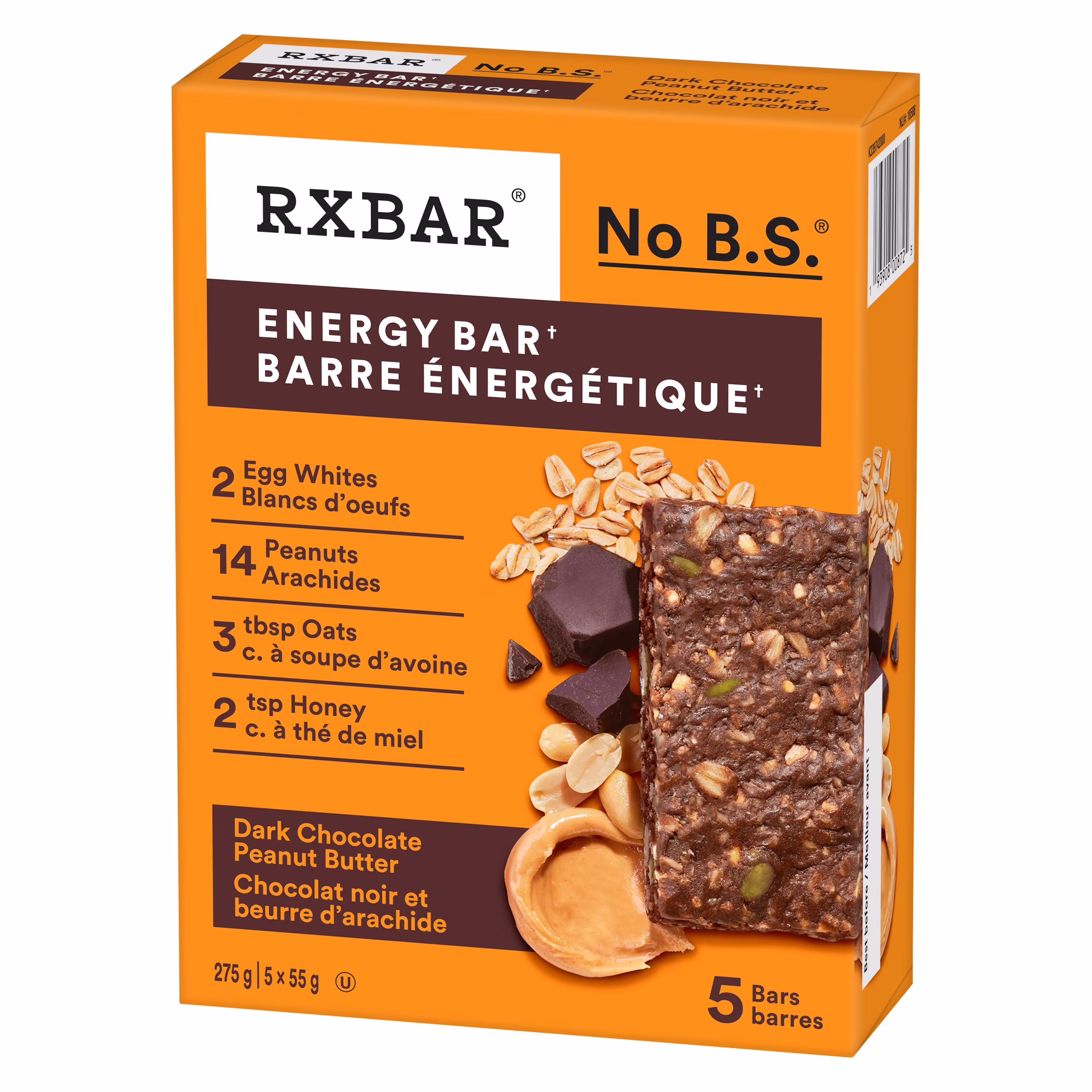 Rxbar barres énergetiques chocolat noir et beurre d'arachide 5 x
