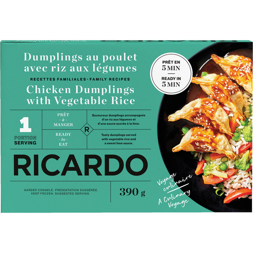 RICARDO Boulettes de poulet surgelées au riz aux légumes 390 g