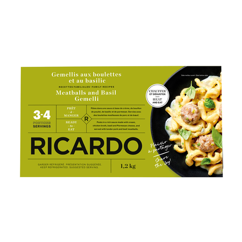 RICARDO Gemelli Pâtes Boulettes de Viande & Basilic 1.2 kg