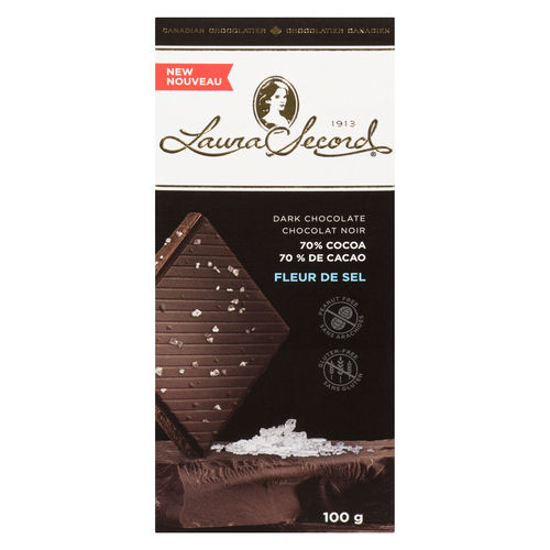 Laura Secord Barre de chocolat 70% de cacao fleur de sel 100 g