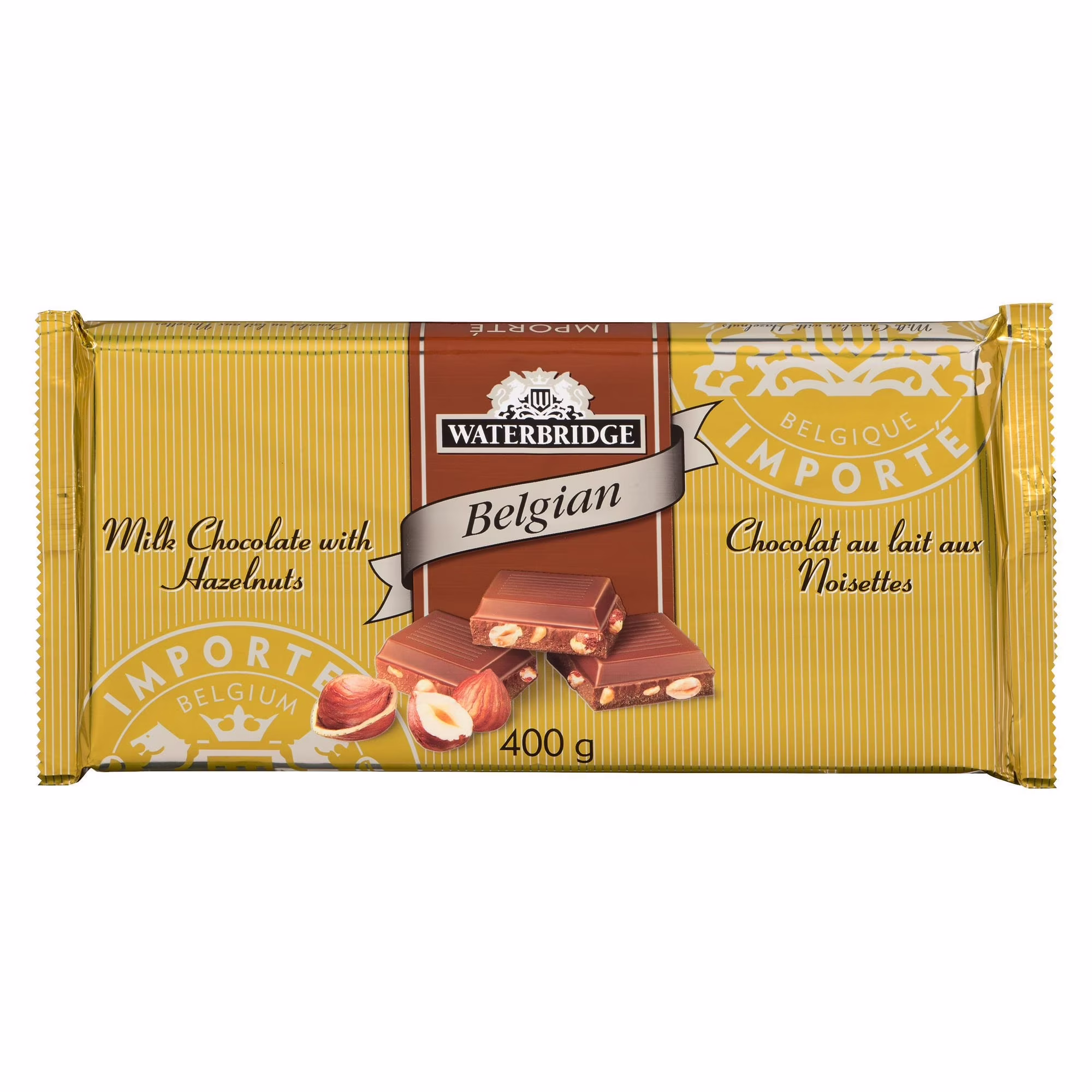 Waterbridge barre de chocolat premium aux noisettes. rams