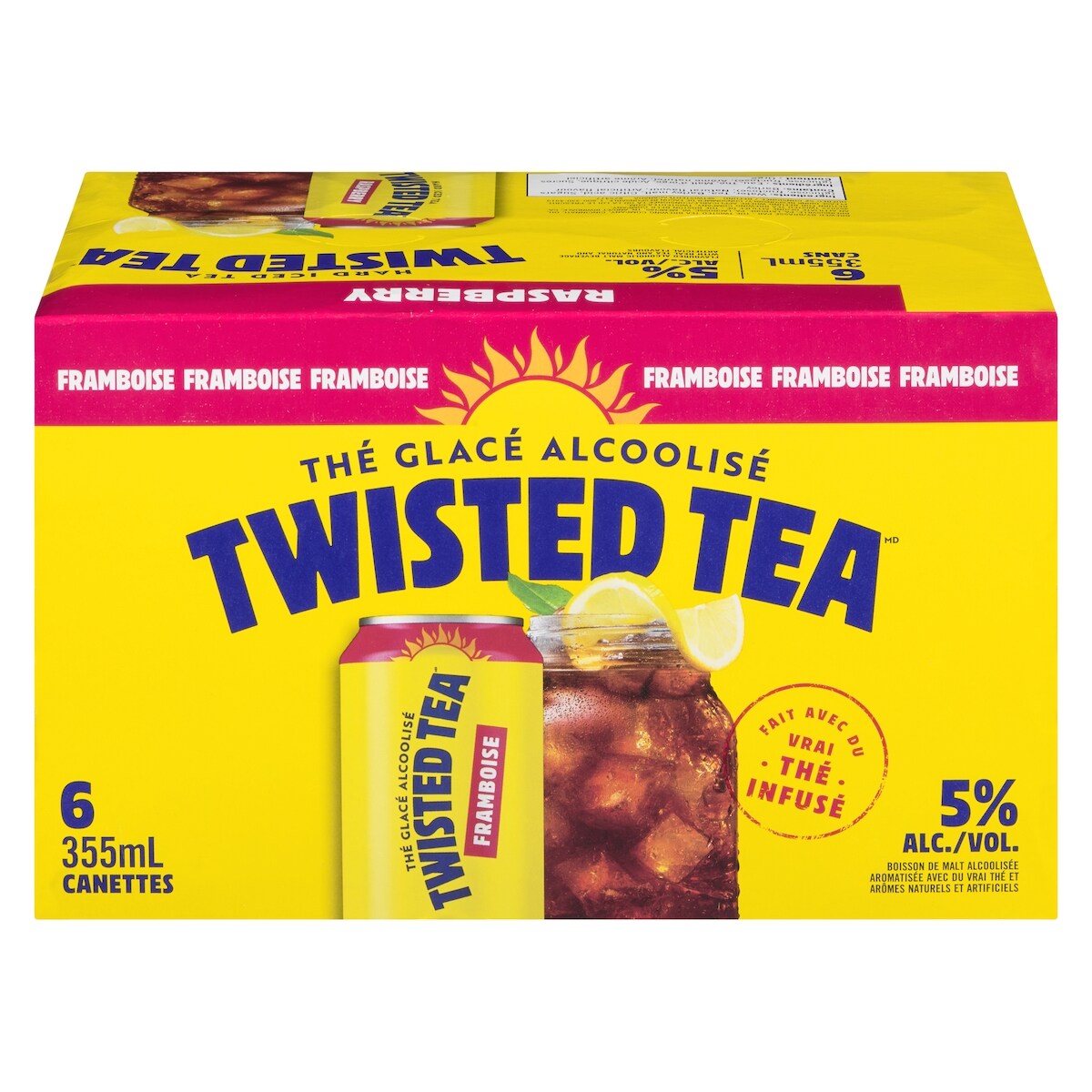 Thé glacé alcoolisé, framboise, pack de 6 (Pièce didentité requise au moment du ramassage)