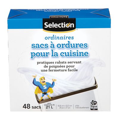 Sacs à ordures de cuisine, taille normale