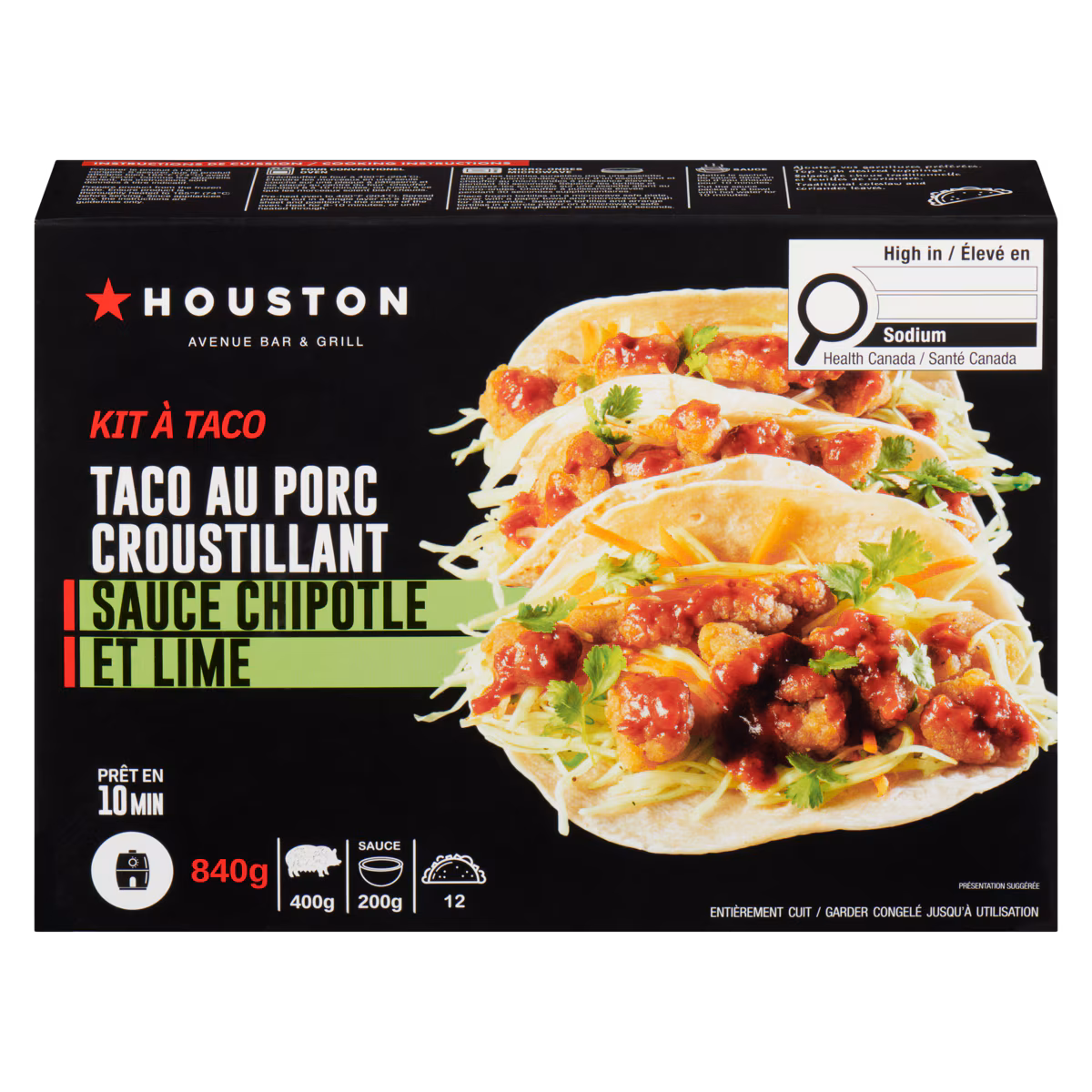 Kit à taco taco au porc croustillant sauce chipotle et lime