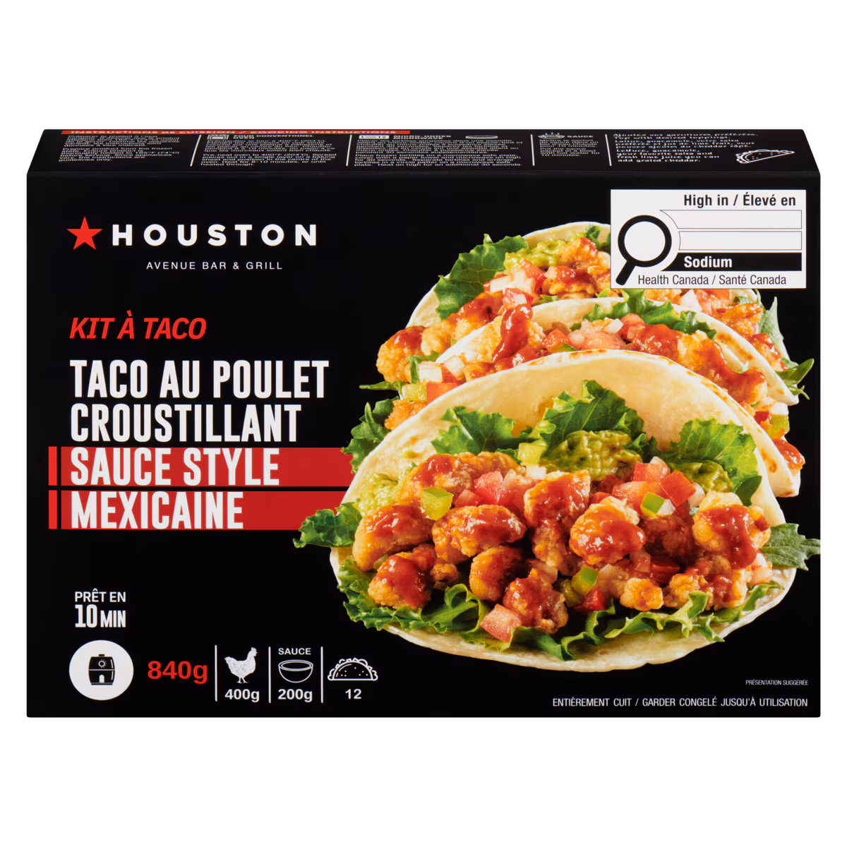 Kit à taco taco au poulet croustillant sauce style mexicaine