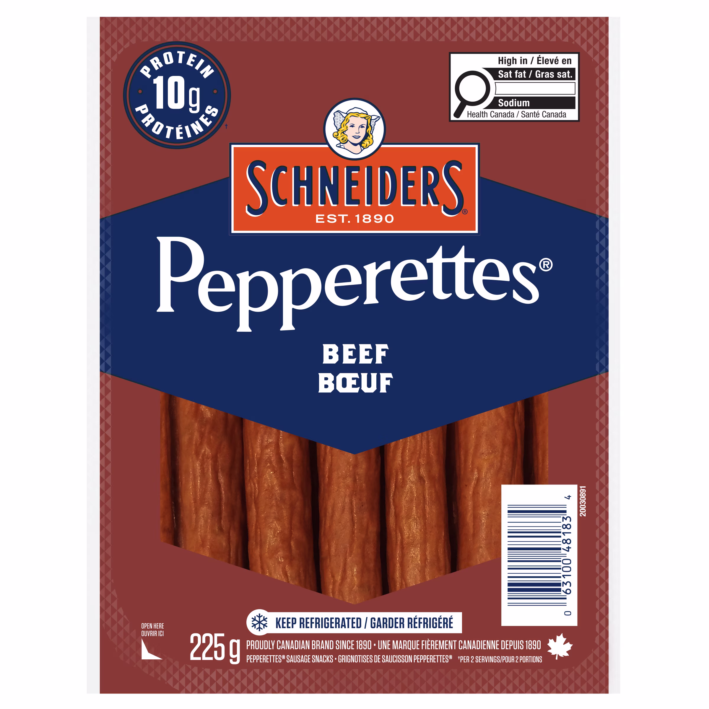 Schneiders bâtonnets de saucisson de bœuf pepperettes