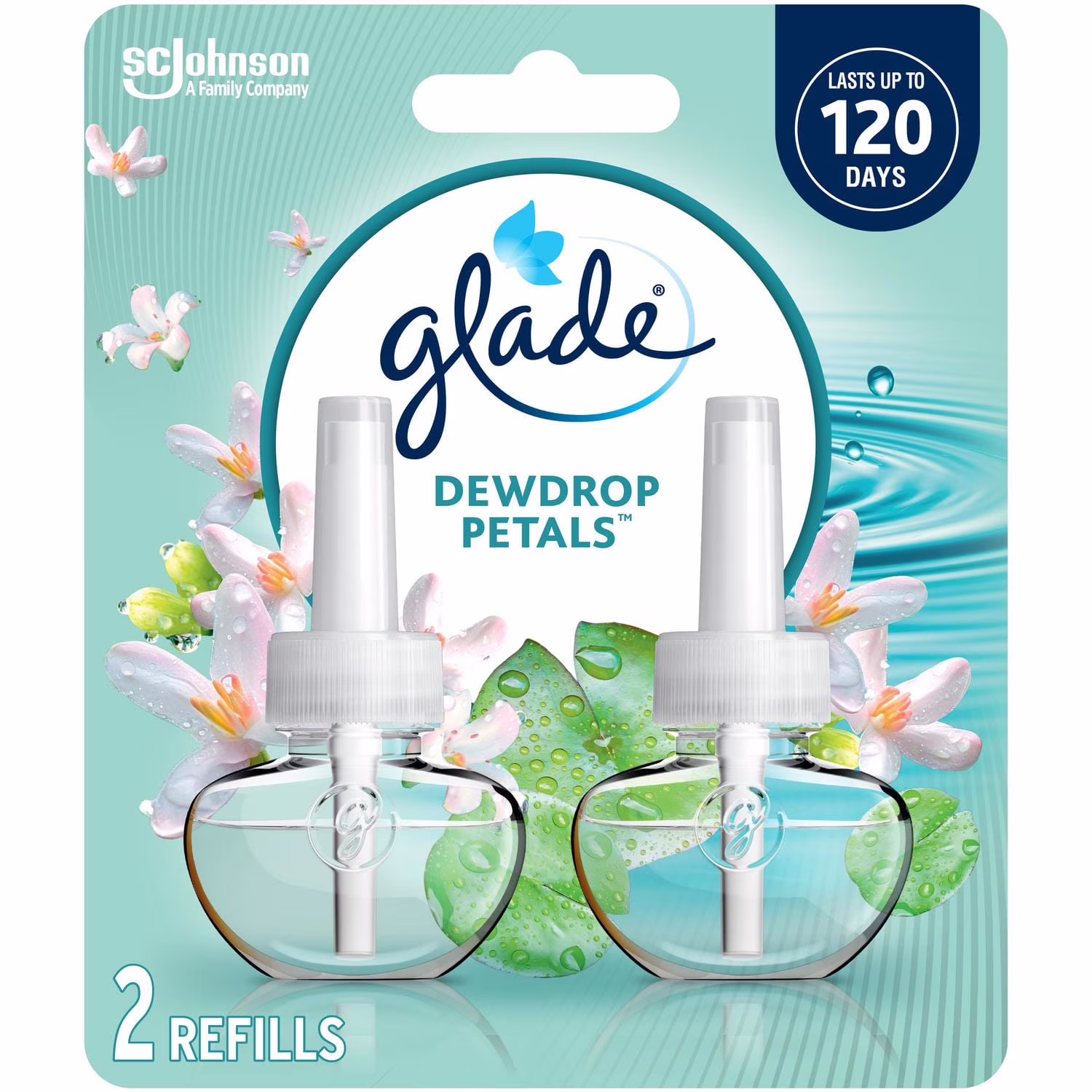 Glade branchées huile parfumée recharge. pétales et gouttes de rosée