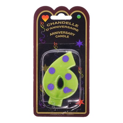 Chandelle d'anniversaire avec numéro 6