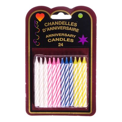 Chandelles d'anniversaire torsadées multicolores