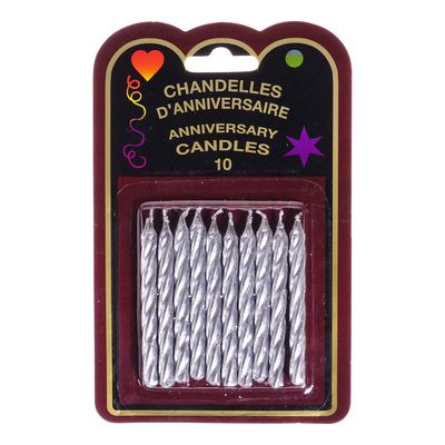 Chandelles d'anniversaire argentées