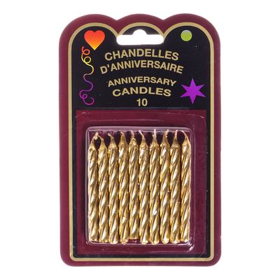 Chandelles d'anniversaire dorées