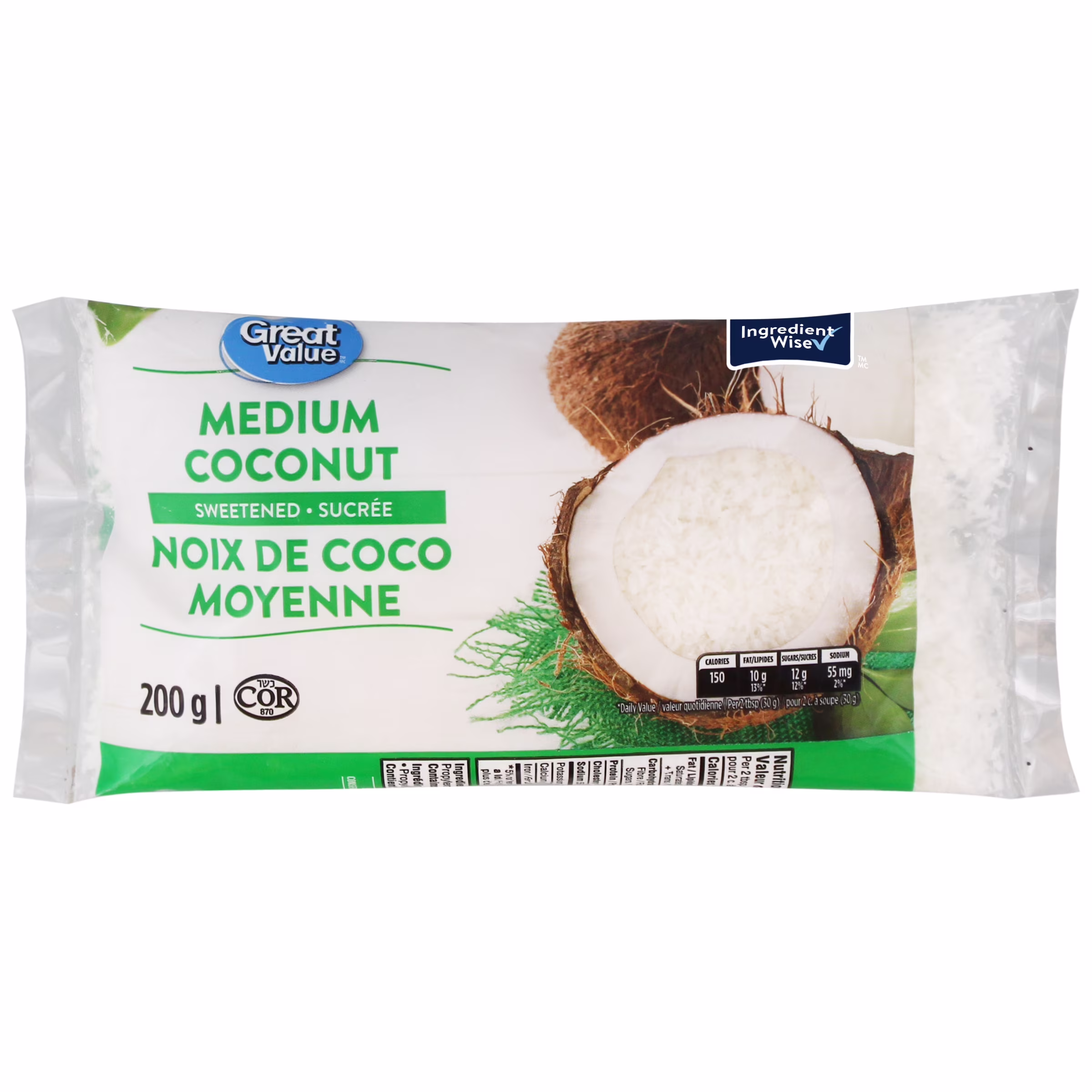 Noix de coco moyenne sucrée great value