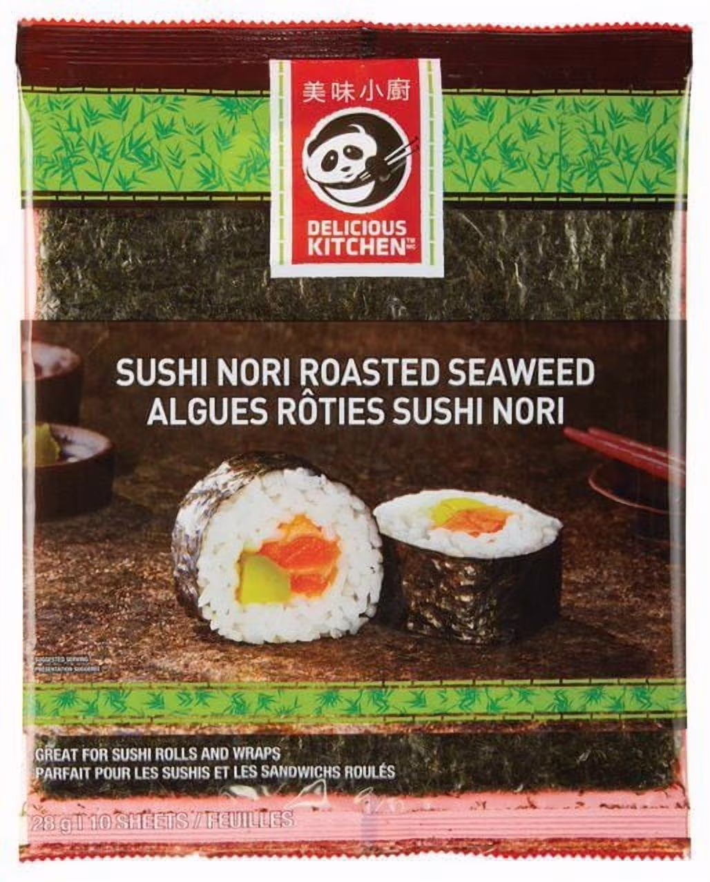 Feuilles d'algues rôties sushi nori delicious kitchen  (10 feuilles)