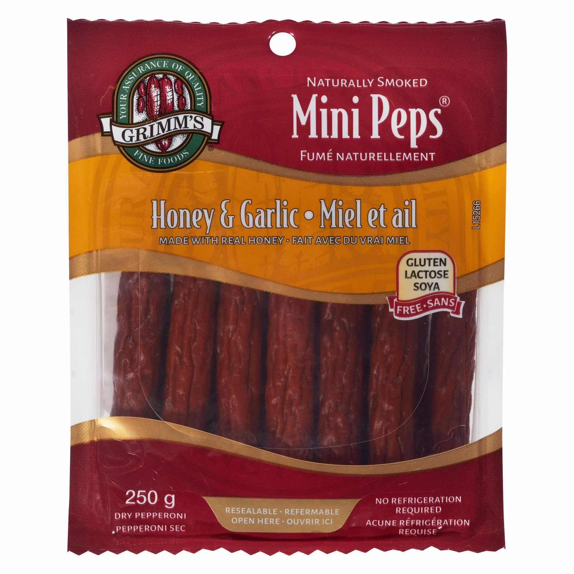 Mini bâtonnets de pepperoni au miel et à l'ail sans gluten de grimm's
