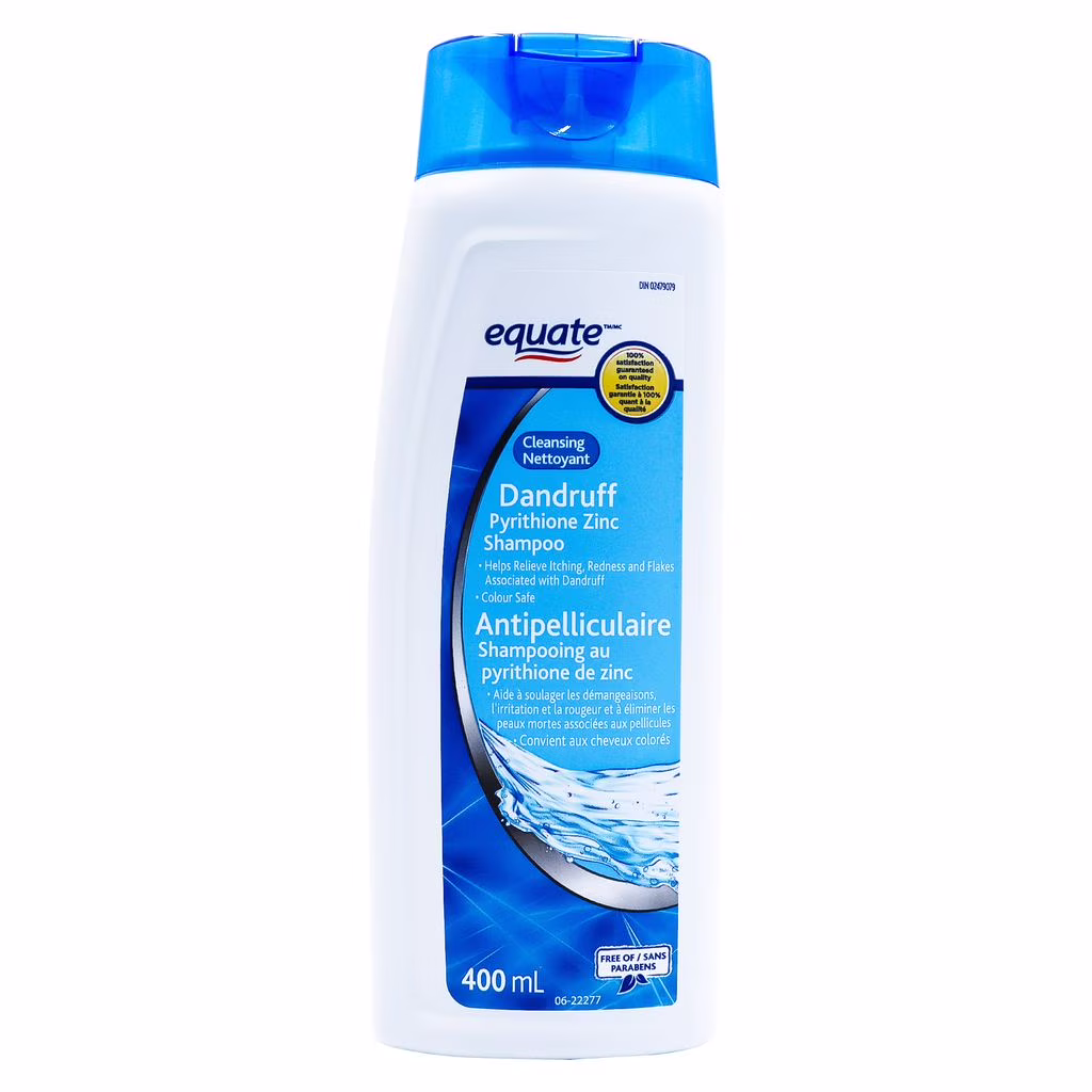 Equate shampooing nettoyant antipelliculaire au pyrithione de zinc.