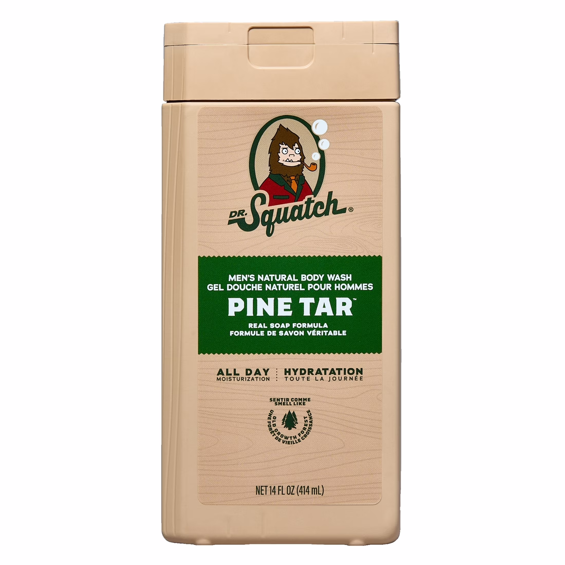 Gel douche non exfoliant dr. squatch pour hommes natural  - pine tar -  dr squatch pine tar body wash