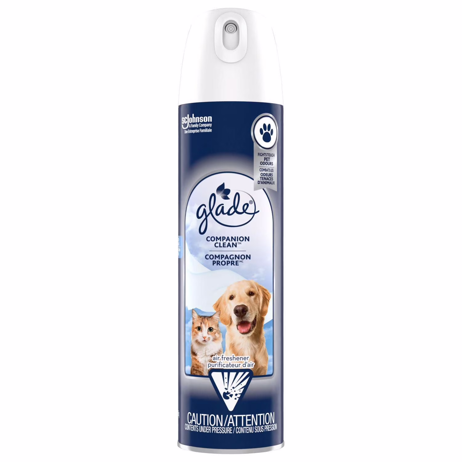 Glade animaux de compagnie purificateur dair en aerosol. compagnon propre