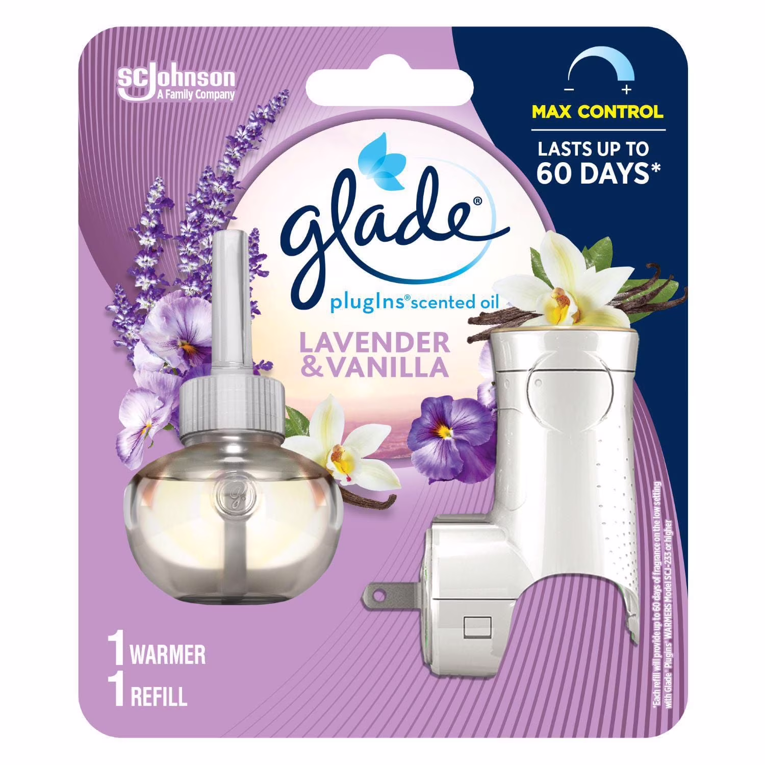 Glade branchées huile parfumée recharge. lavande et vanille